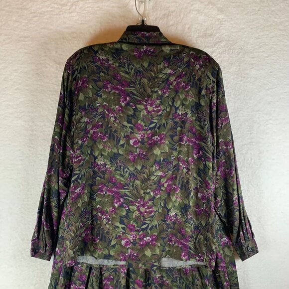 Christian Dior Women's Vintage Floral Separates Blouse & Midi Skirt Size 10 9642 - Picture 7 of 11